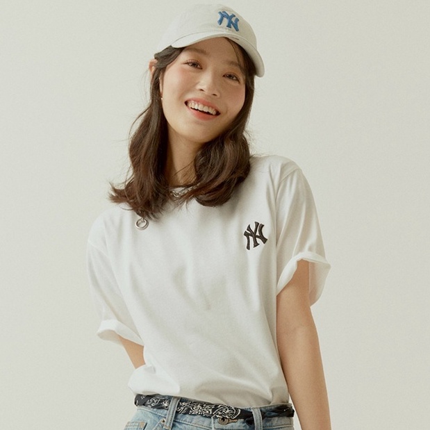 Áo phông MLB logo NY, áo thun unisex, chất cotton thoáng mát form rộng, Dorystore