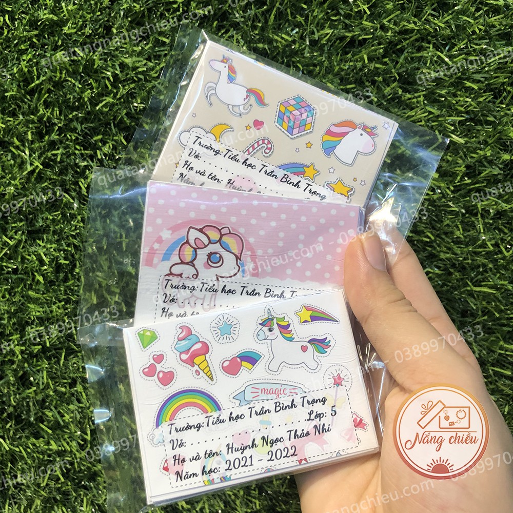 Set 16 cái nhãn vở in và thiết kế theo yêu cầu_ Nhãn vở in ảnh cá nhân