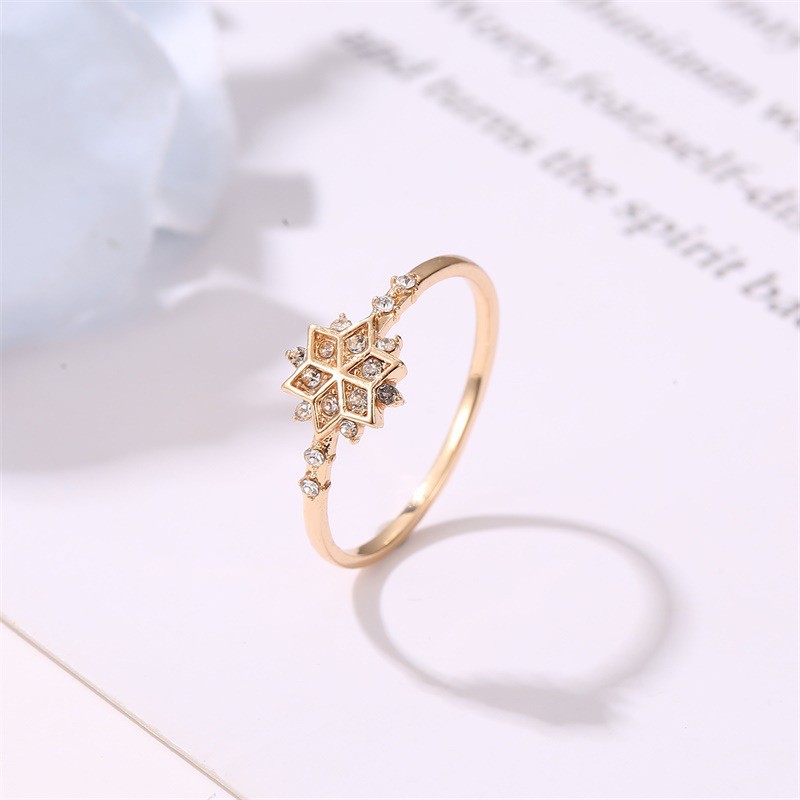 Nhẫn mặt hình hoa tuyết thời trang dành cho nữ