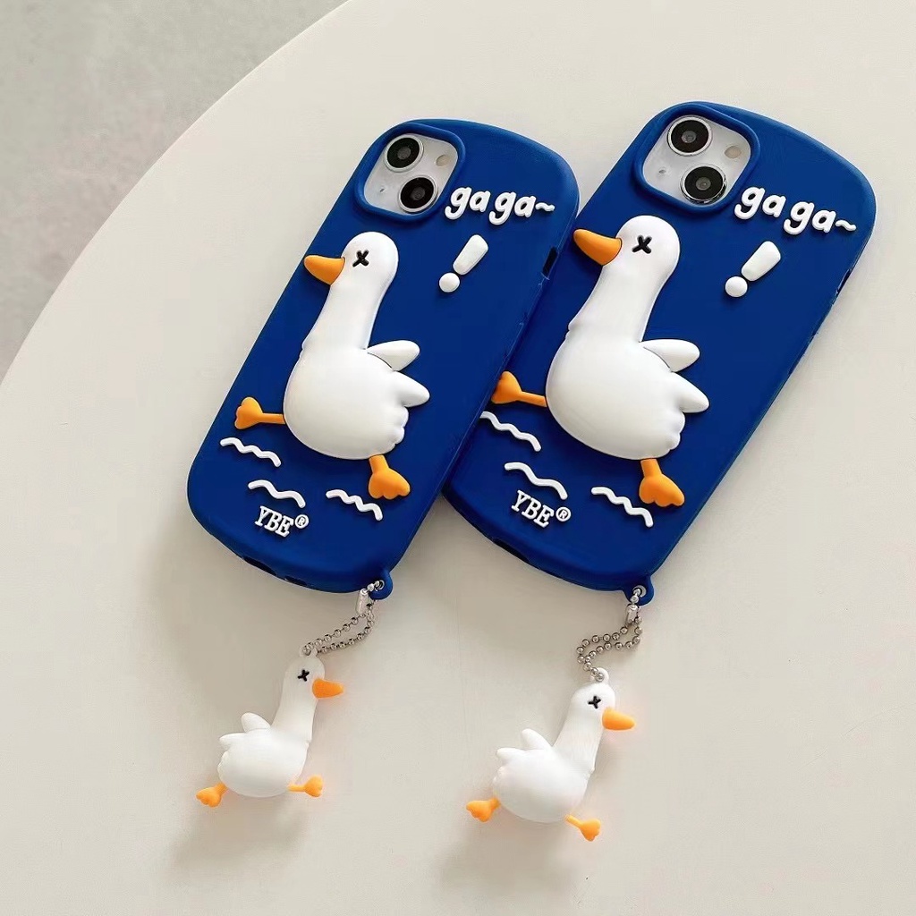 Ốp Điện Thoại Họa Tiết Vịt Chạy Bộ Màu Xanh Dương Cho Iphone 13 Pro Max 12 Pro Max 11 Pro Max Xs Max Xr X 7+ 8+
