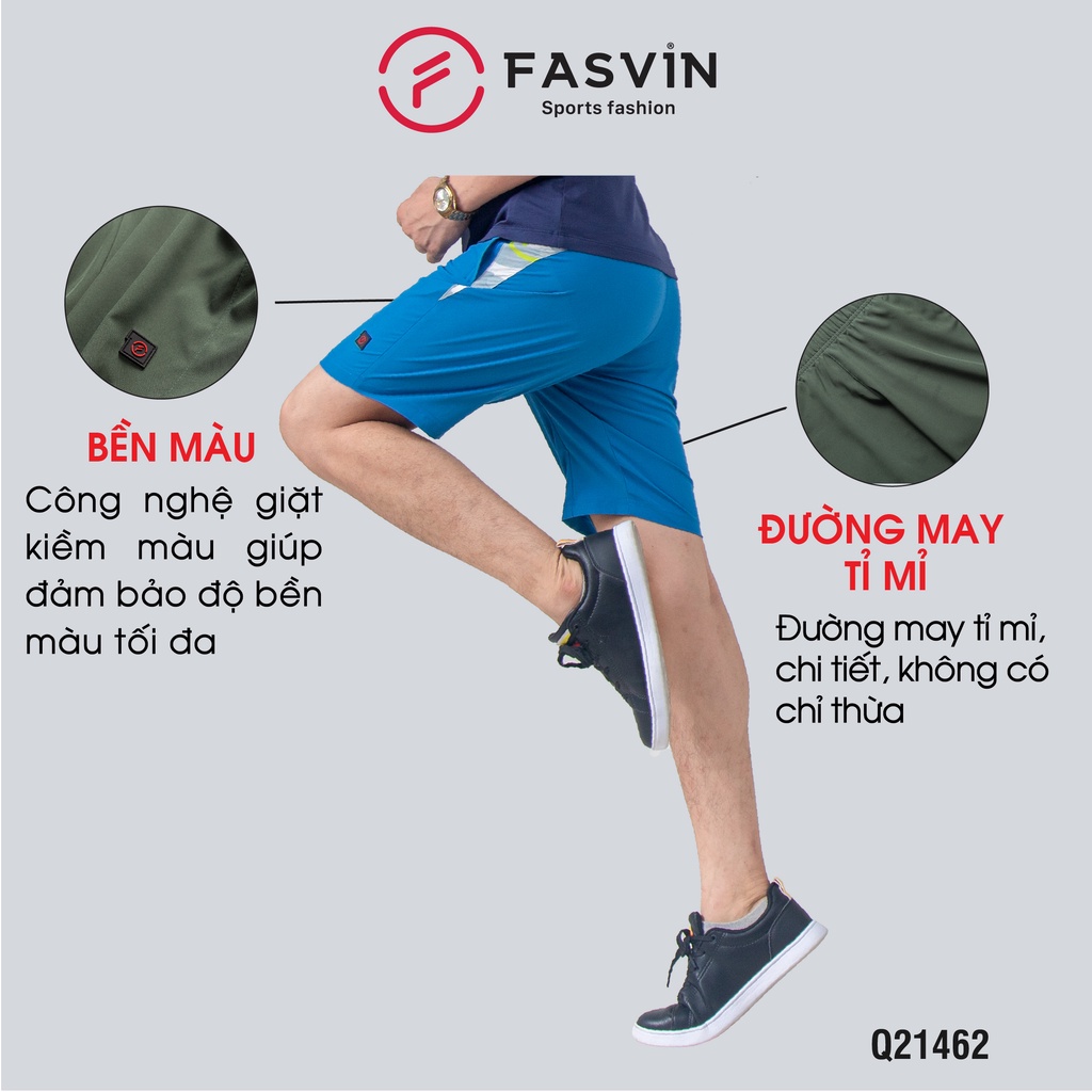 Quần đùi nam thể thao Fasvin Q21462.HN chất gió chun đẹp trơn mát co giãn mềm mại thoải mái vận động | BigBuy360 - bigbuy360.vn
