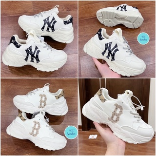 Giày sneaker thể thao mlb monogram heel chữ b nâu-ảnh thật