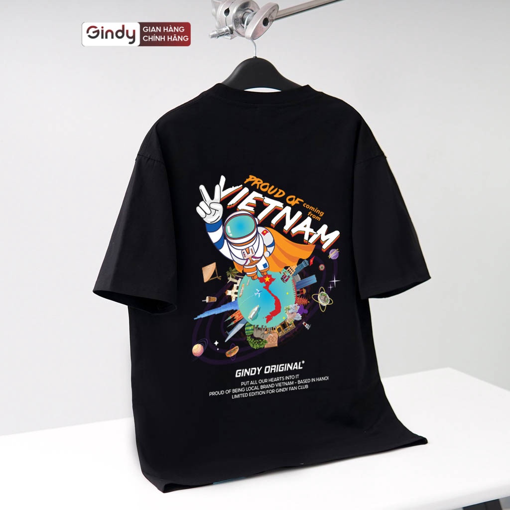Áo Thun TỰ HÀO VIỆT NAM unisex GINDY basic Tee phông họa tiết nam nữ chất liệu cotton tay lỡ local brand A004