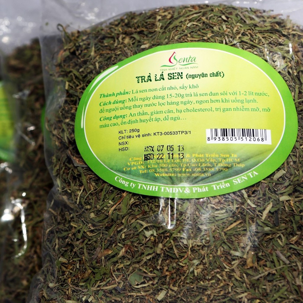 Trà lá sen đóng gói 250 Gram - Lotus Leaf Tea