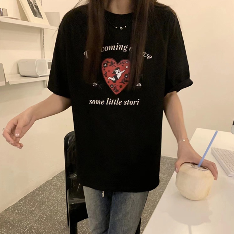 NRVP Áo Thun Nữ Oversize Cổ Tròn Thời Trang Hàn Quốc