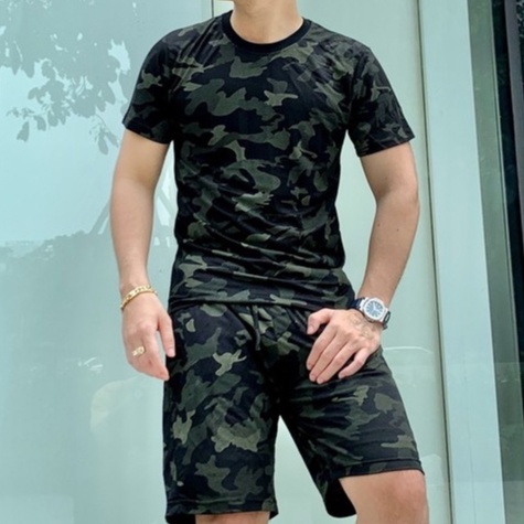 Bộ Thể Thao Nam Cổ Tròn Cotton Thoáng Mát Thấm Hút Mồ Hôi Co Giãn Tốt Thoải Mái Vận Động