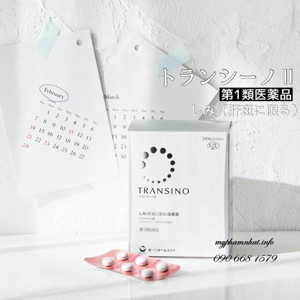 Viên uống giảm sạm thâm nám tàn nhang Transino Whitening II Nhật Bản