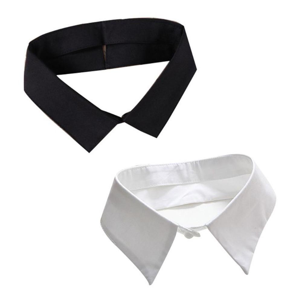 Cổ Áo Sơ Mi Giả Màu Trắng / Đen Chất Liệu Cotton Cao Cấp Thời Trang