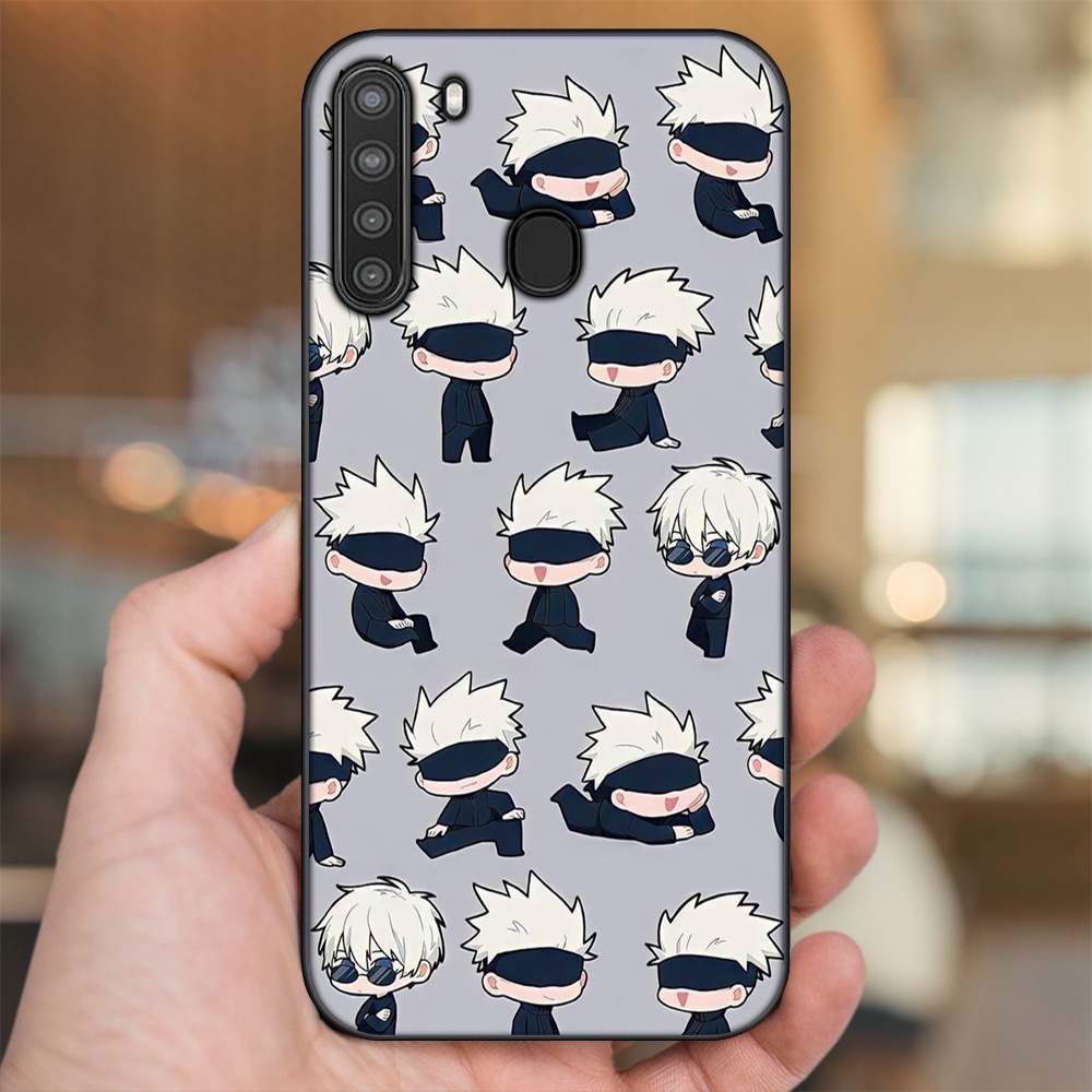 Ốp lưng Samsung A21 viền đen in hình Satoru Jujutsu Kaisen