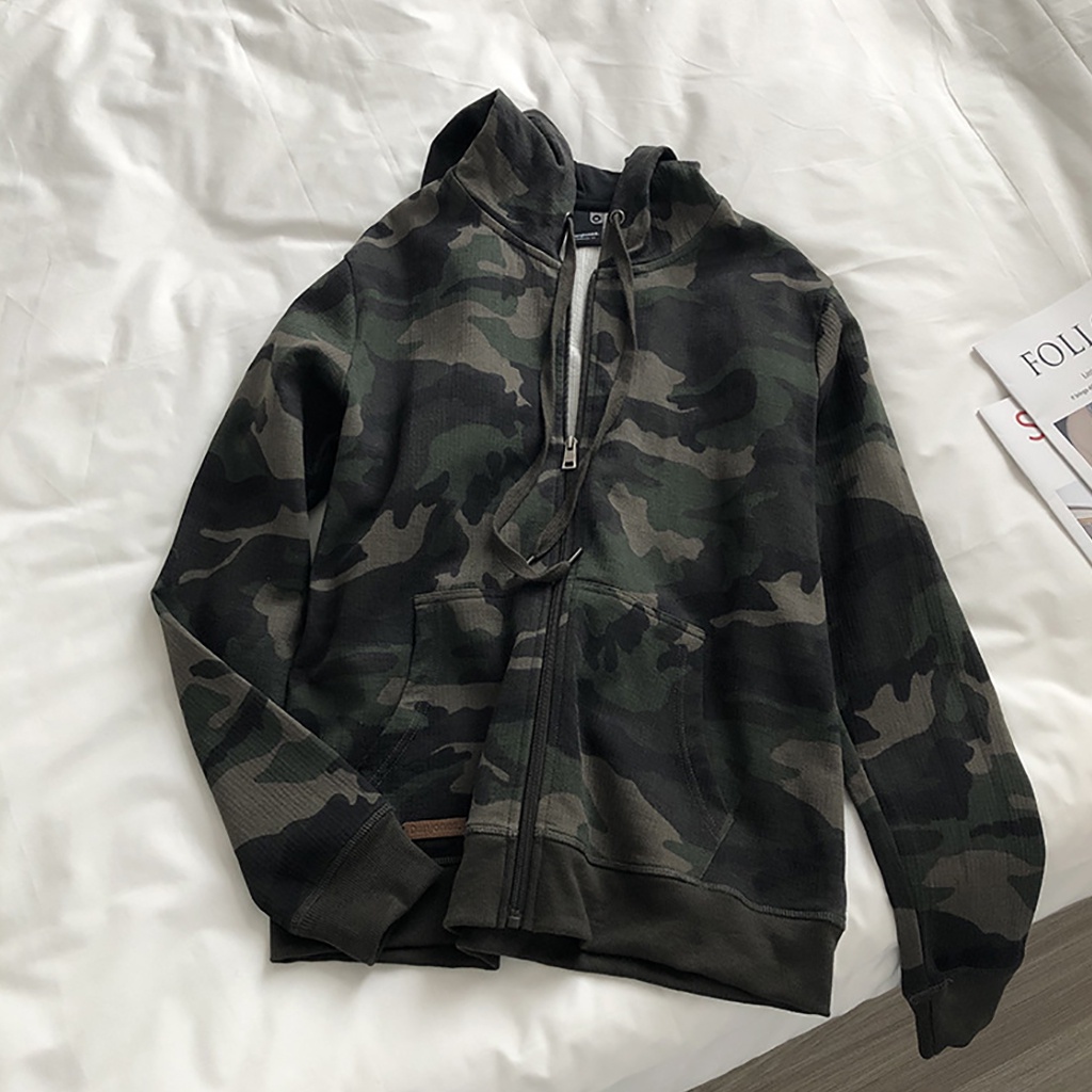 Áo Hoodie Camo Thời Trang, Nỉ Da Cá Cao Cấp