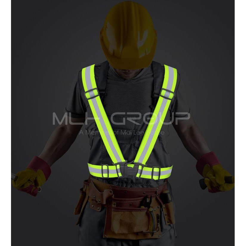 Dây Đai Phản Quang, Áo Phản Quang Nam Nữ Đi Phượt/ Đi Xe Máy/ Đạp Xe Đạp Với Dây Thun Đàn Hồi Co Giãn Rộng MLH