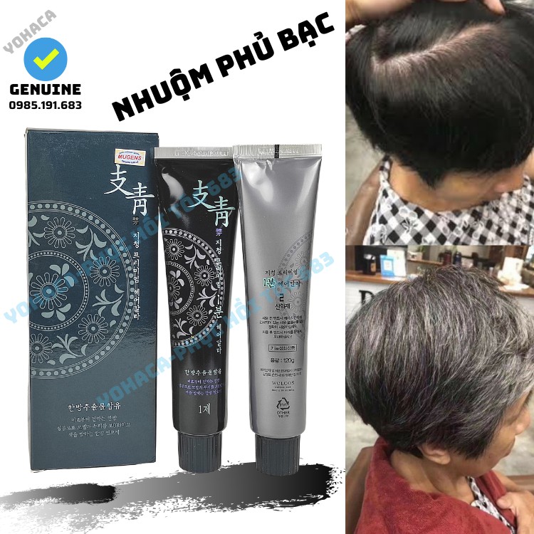 THUỐC NHUỘM TÓC THẢO DƯỢC MUGENS CONFUME PHỦ BẠC  NHANH 1 PHÚT TẠI NHÀ