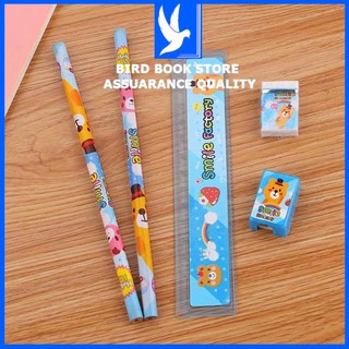 Bộ Bút chì kèm tẩy, thước kẻ và gọt bút chì 💕𝑭𝒓𝒆𝒆𝒔𝒉𝒊𝒑💕 Bird Book