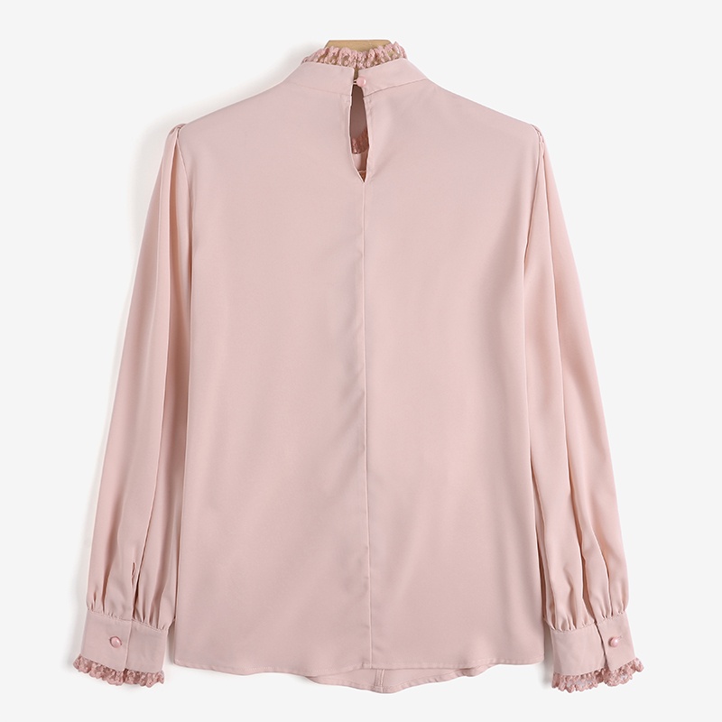 Áo Zanzea cổ cao tay dài bèo nhún cài nút sau lưng thời trang cho nữ