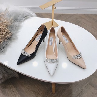 Giày cao gót jimmy choo mũi nhọn đá vương miện spsl fullbox bill túi giấy
