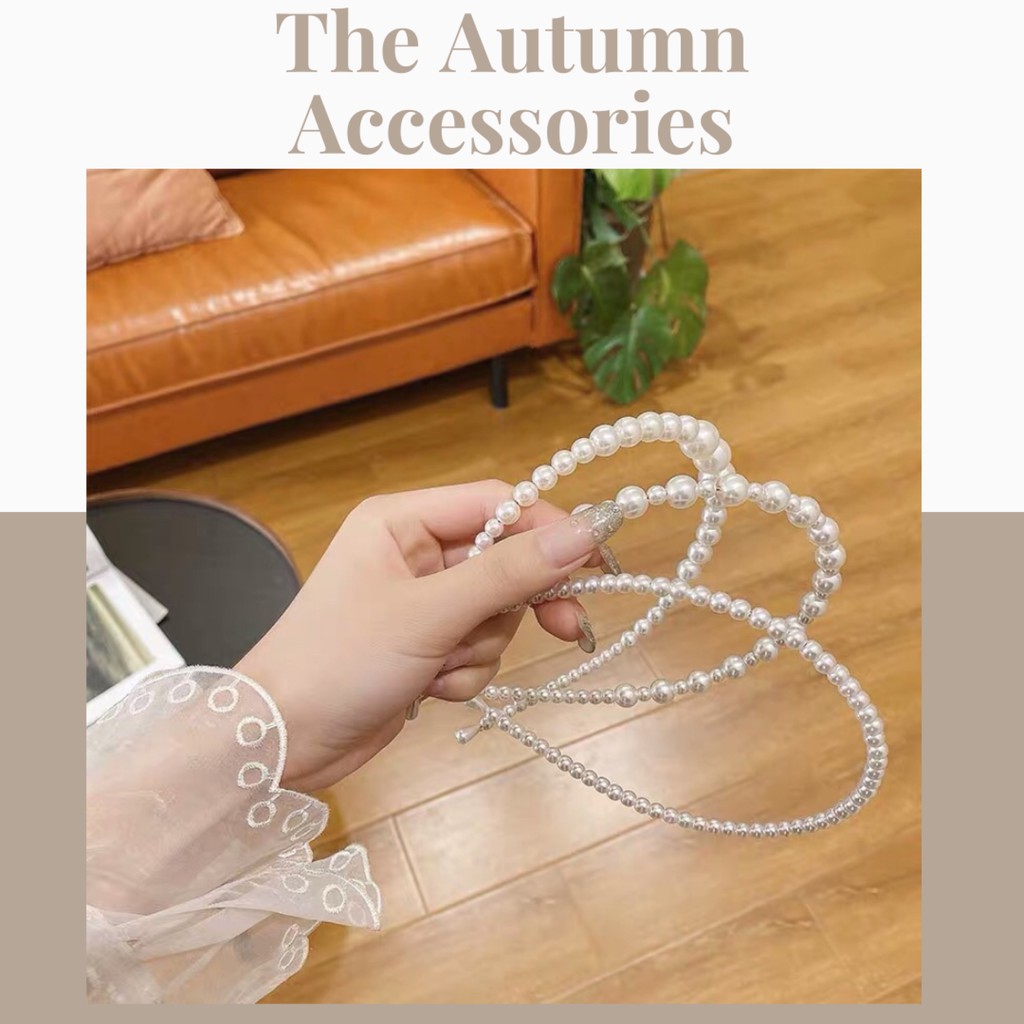Bờm cài tóc đính ngọc trai nhân tạo đơn giản phong cách Hàn Quốc hot trend - The Autumn Accessories