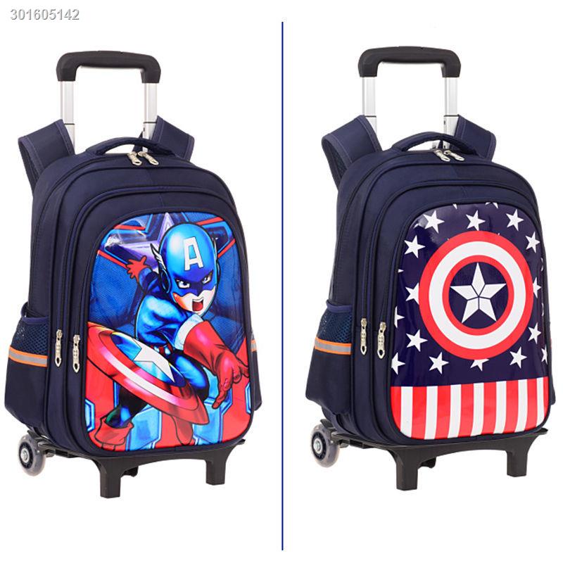 Ba lô kéo đi học in hình Captain American có thể tháo rời độc đáo cho bé