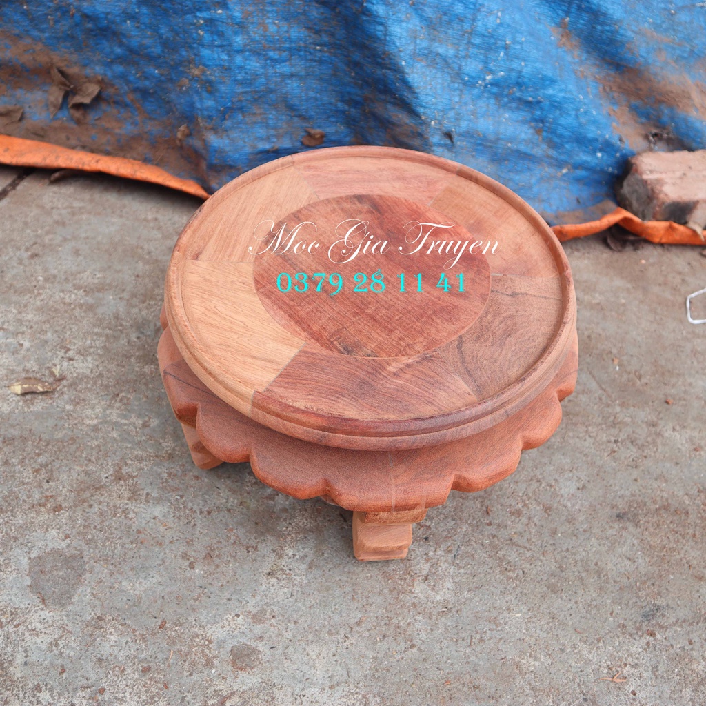 Đôn Đế tròn kỷ váy kê đồ gỗ hương trang trí cao 18cm