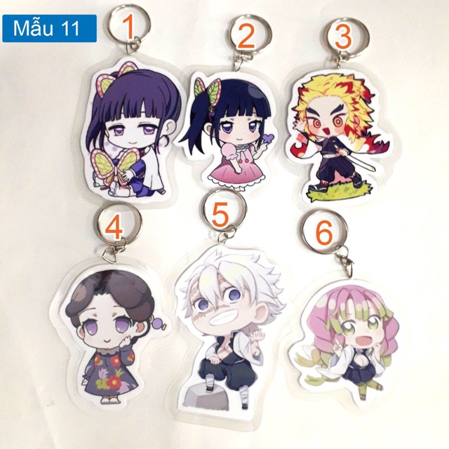 Combo 6 móc khoá kimetsu no Yaiba diệt quỷ cứu nhân mẫu ngẫu nhiên