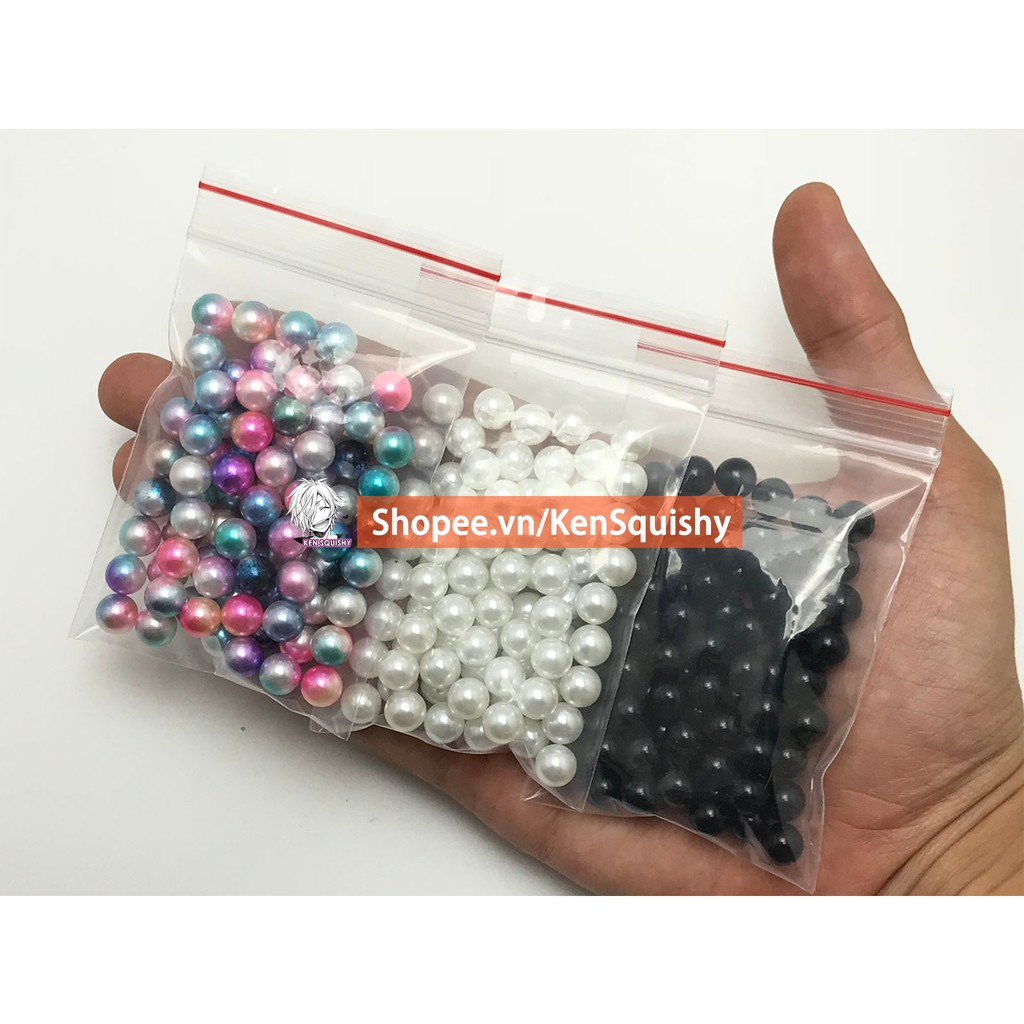 Hạt Ngọc Trai / Trân Châu Không Lỗ Trang Trí Thủ Công Slime Diy Handmade