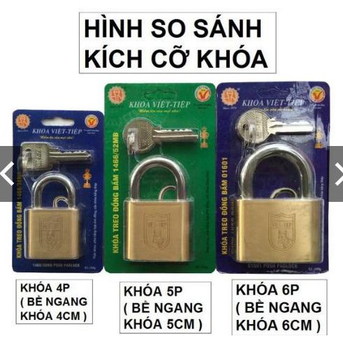 Khoá việt tiệp treo đồng bấm 52MB - SẢN PHẨM MIỄN PHÍ VẬN CHUYỂN