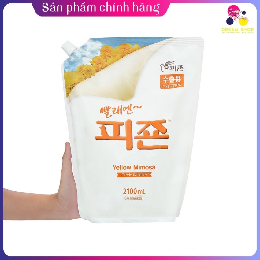 Nước xả vải Hàn Quốc hương Mimosa Pigeon (Túi vàng 2100ml)-dreamshop.vn