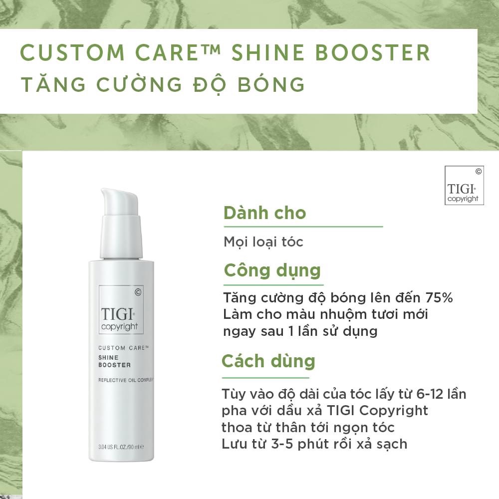 Tăng cường độ bóng cho tóc TIGI COPYRIGHT SHINE BOOSTER 90ml chính hãng