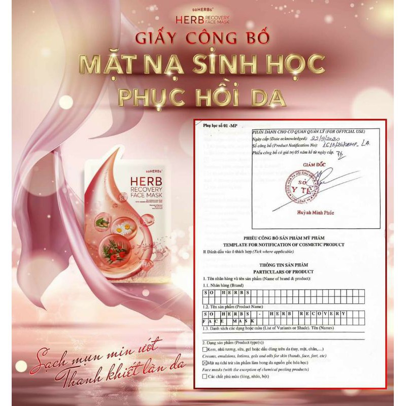 Mặt Nạ HERB RECOVERY FACE MASK