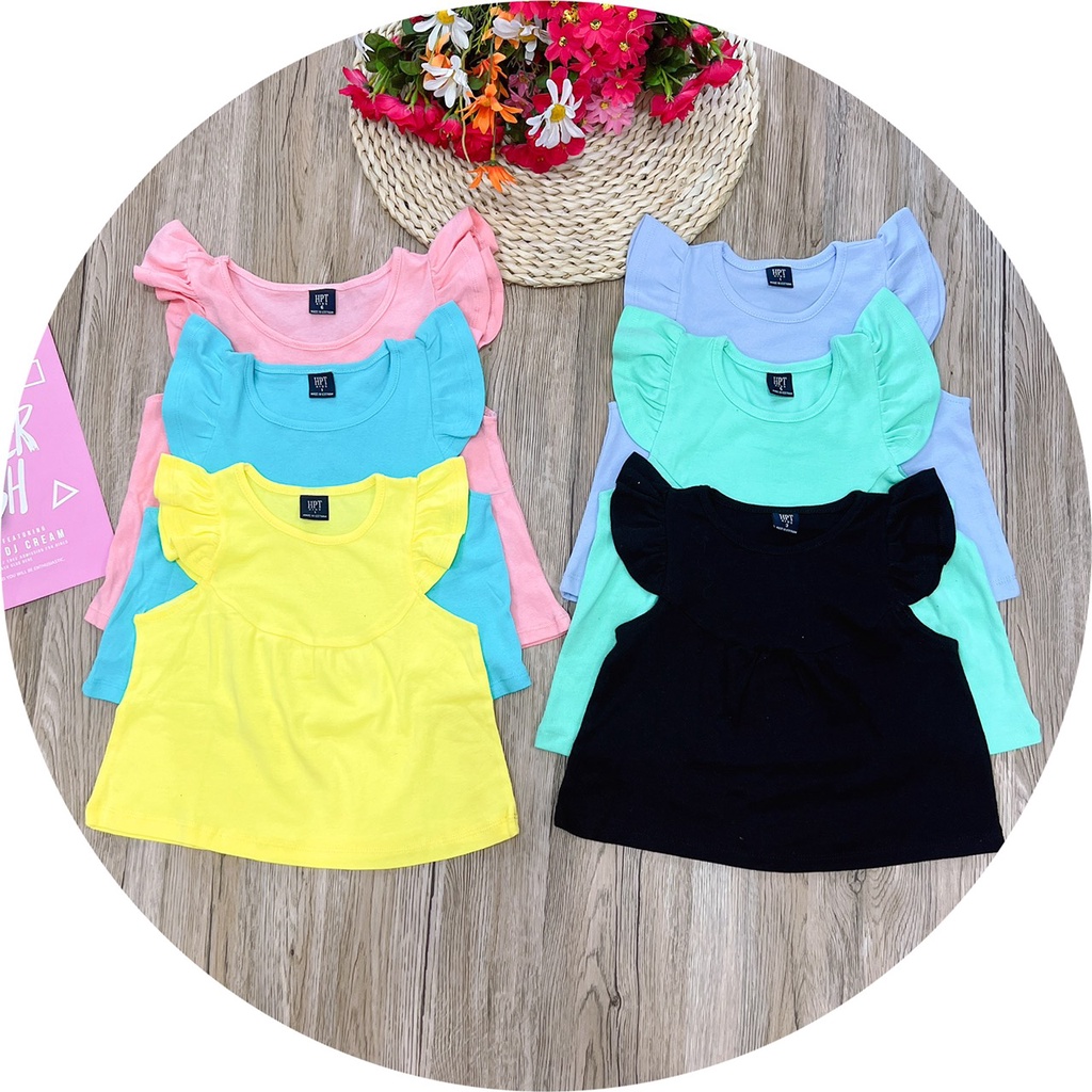 Áo cánh tiên bé gái chất borip cotton co giãn cho bé gái kết hợp được nhiều mẫu quần