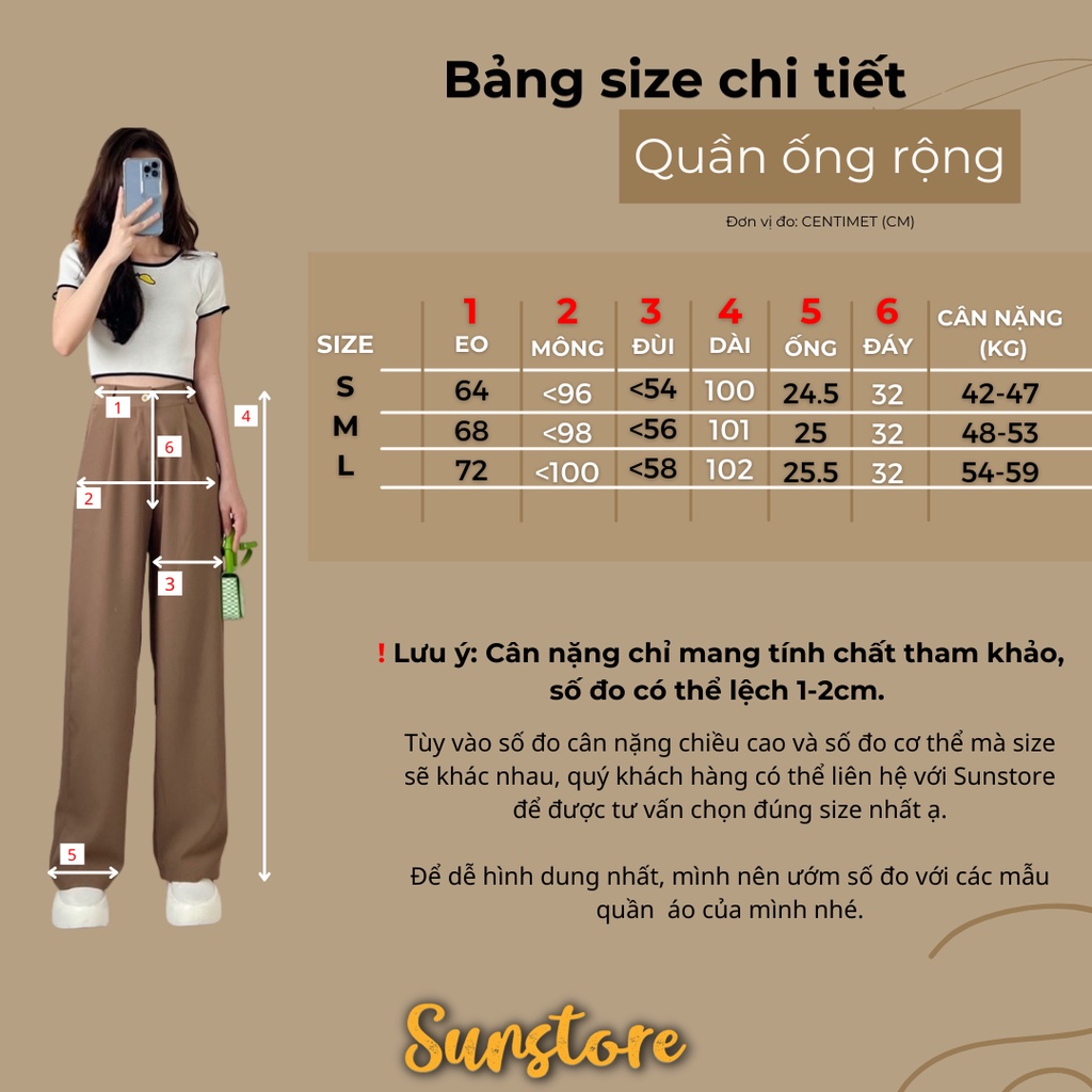 [Mã FAMARAL1 giảm 10K đơn 50K] Quần culottes ống rộng suông dài chất rũ cao cấp lưng cao cài nút Spant 2