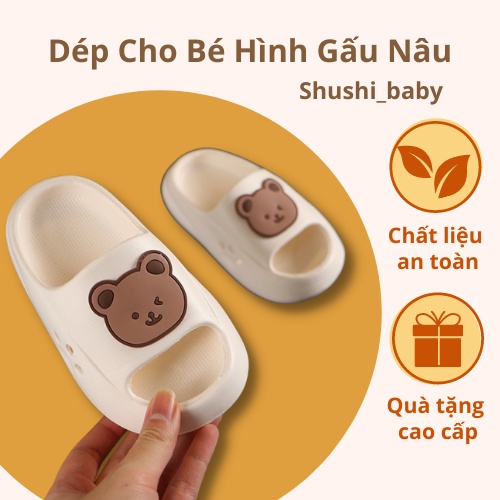 Dép Cho Bé Dép Bánh Mì Hình Gấu Nâu Phong Cách Hàn Cực Xinh