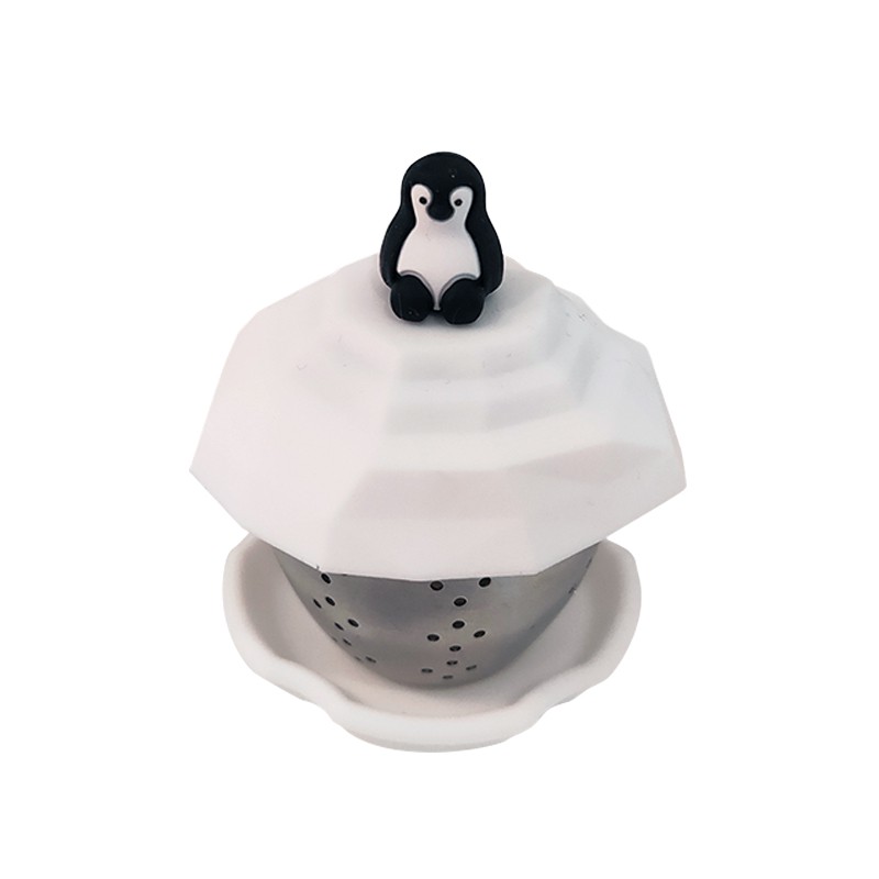 Dụng cụ lọc trà hình chim cánh cụt bằng thép không gỉ dễ thương