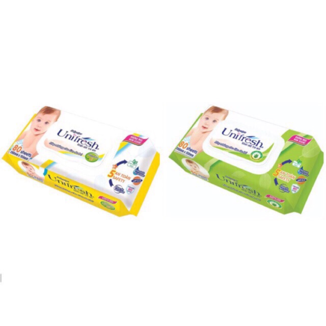 Khăn ướt Unifresh Xanh chiết xuất nha đam 80 tờ