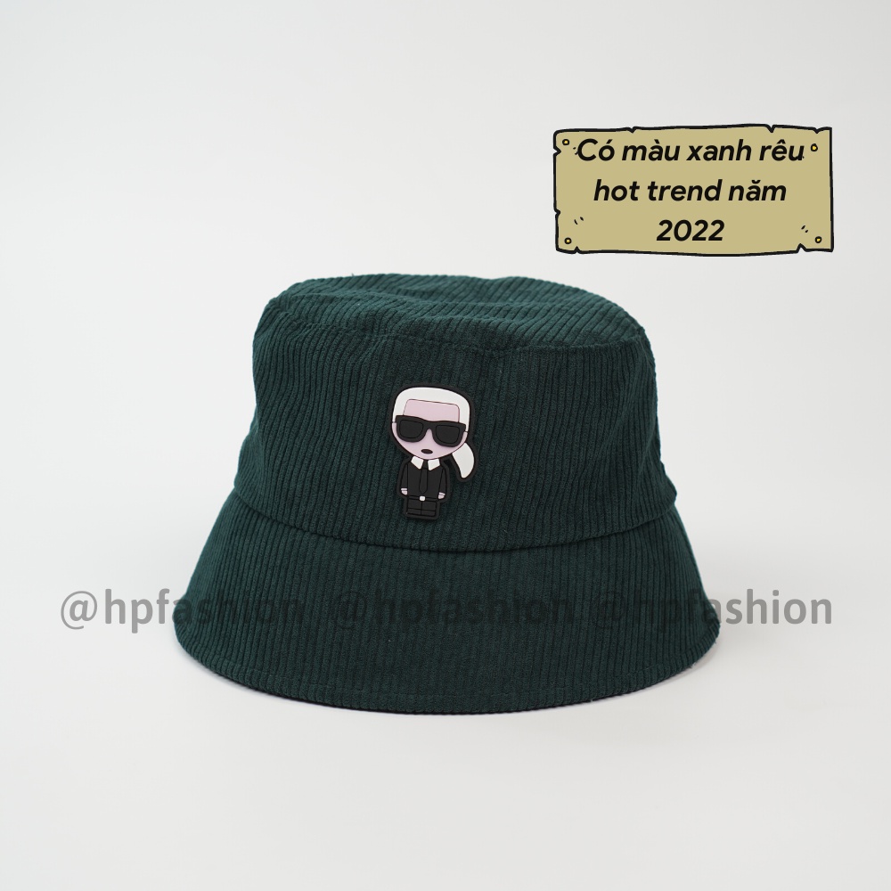 Mũ BUCKET vành cụp ❤️ Nón tai bèo thêu tem Thám Tử chất nhung tăm cao cấp form unisex nam nữ N84 - Happy Style