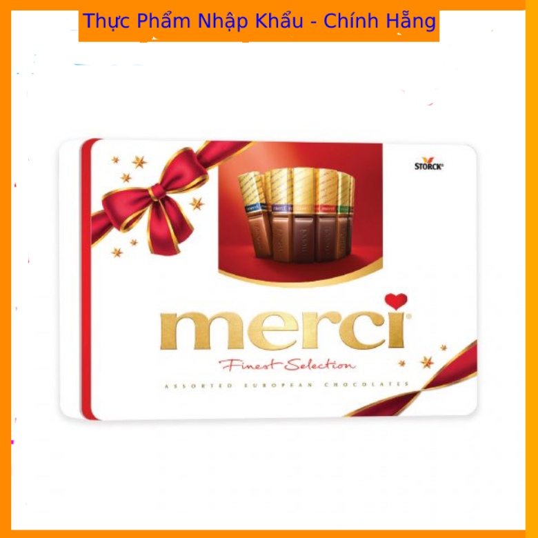 Hộp Quà socola Chocolate Hỗn Hợp Merci Finest Selection Hộp Thiếc 500g