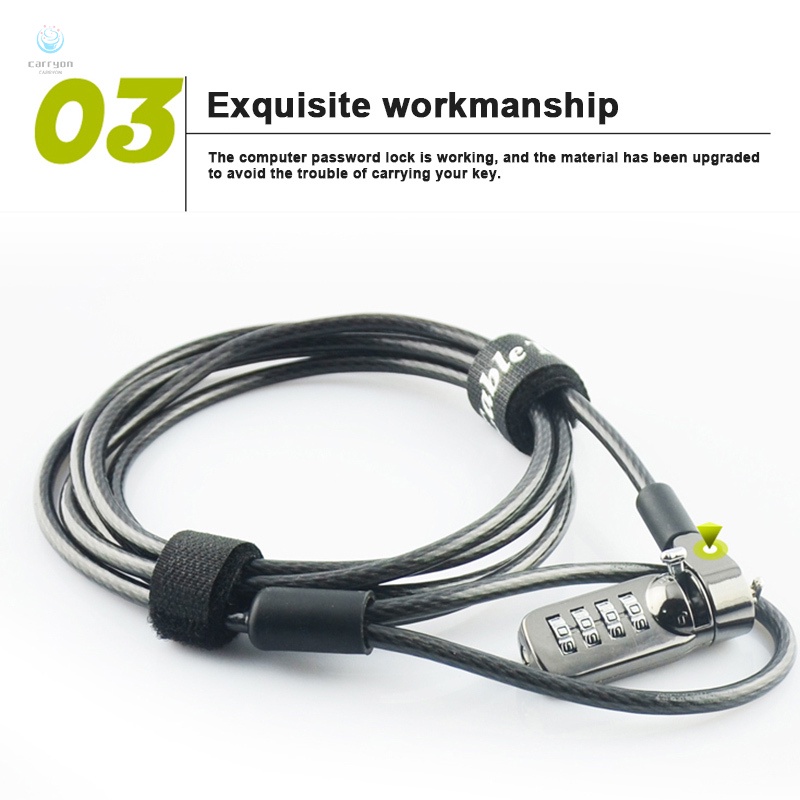 Khóa máy tính laptop mật mã 4 chữ số chống trộm tiện lợi