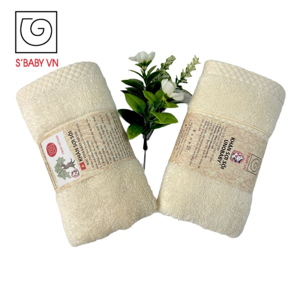 Combo 4 Khăn Mặt Sợi Sồi Cao Cấp S'BABY 28x50cm Khả Năng Kháng Khuẩn Cao, An Toàn Với Làn Da - CB000017 (8936137960394)