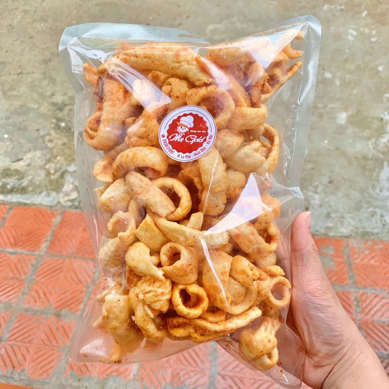 Da heo cay giòn, tóp mỡ rim mắm tỏi (150g)
