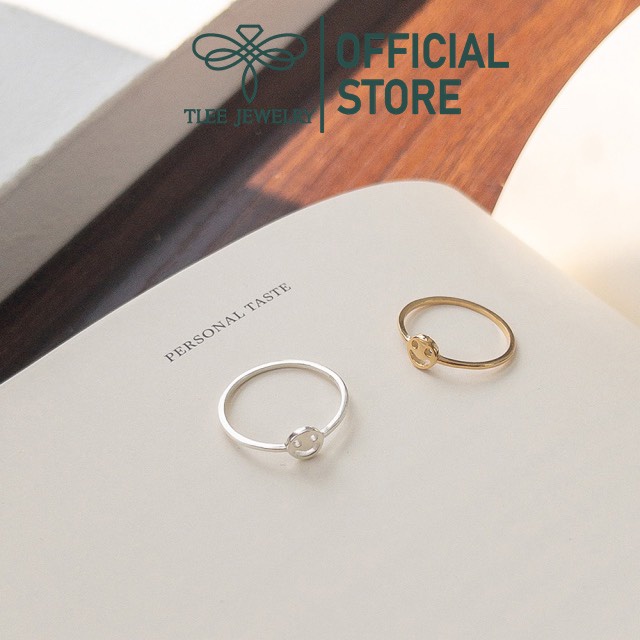 Nhẫn bạc nữ TLEE mẫu mặt cười xinh xắn phong cách minimalist TleeJewelry A0339
