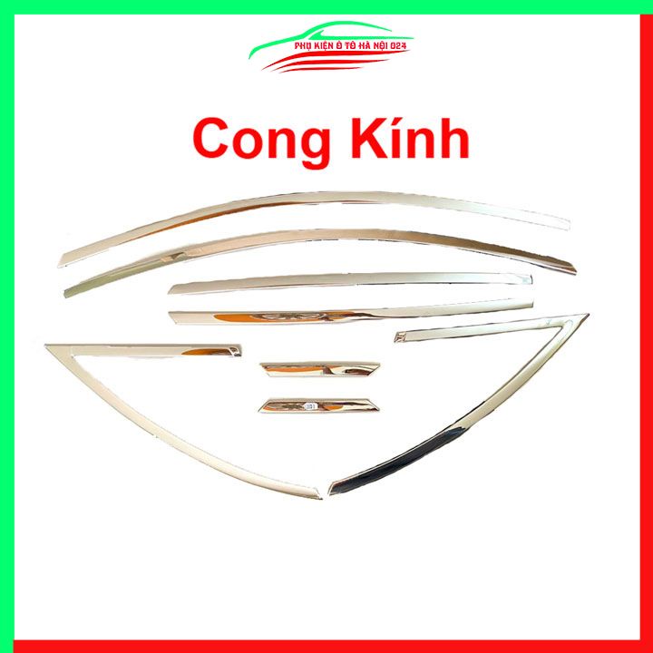 Bộ nẹp viền chân kính cong kính Mazda CX-3 CX3 2021-2023 Inox sáng bóng chuẩn form xe