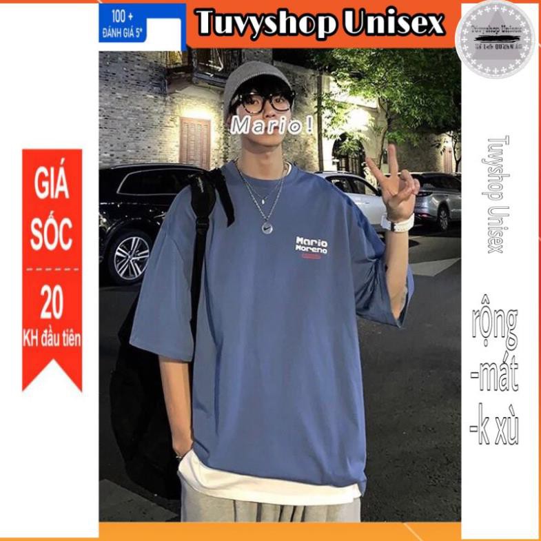 Áo đôi nam nữ FREESHIP Hoạ tiết Mario form rộng cực hot hit [thun cap