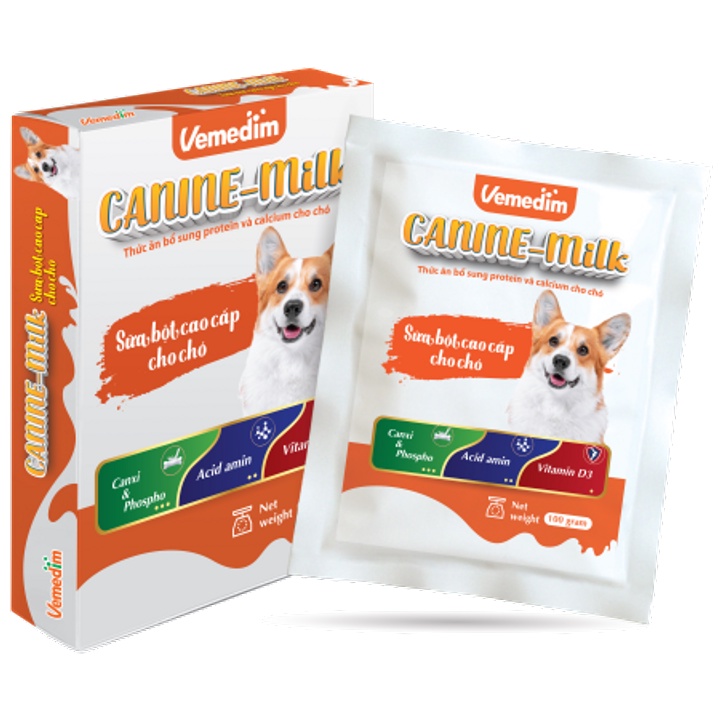 Sữa cao cấp cho chó bổ sung protein và calcium - Canin Milk Vemedim (100g)
