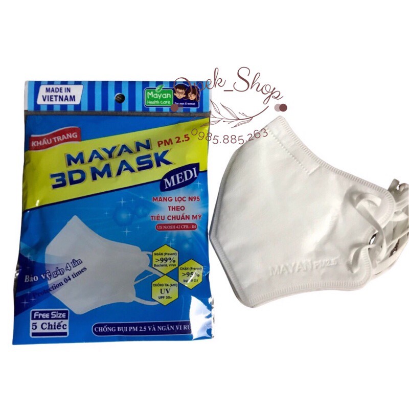 Khẩu trang 3D MAYAN người lớn 5 chiếc/ túi - Ipek_Shop | BigBuy360 - bigbuy360.vn
