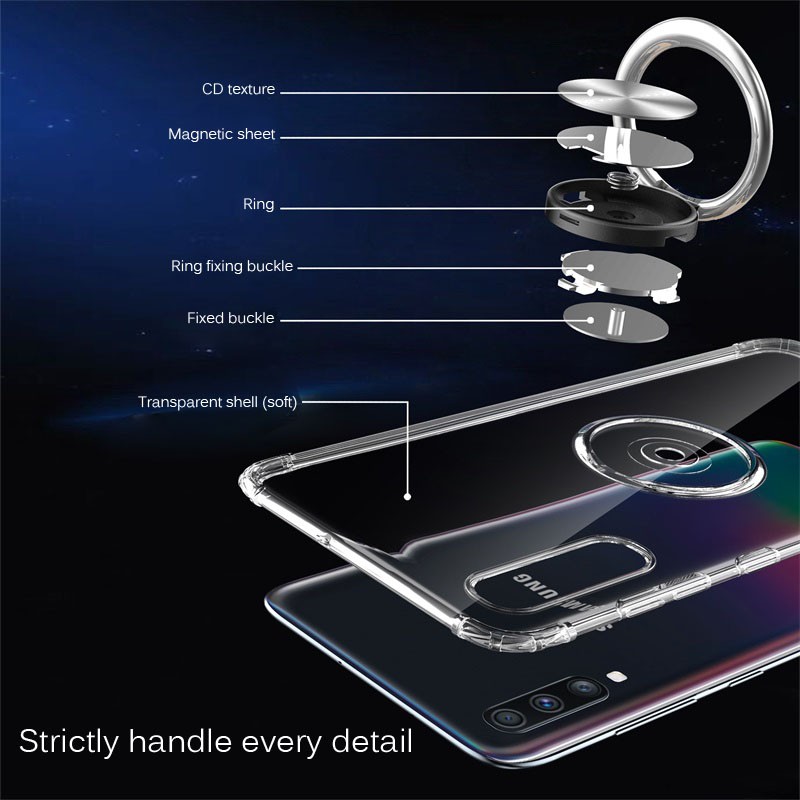 Ốp Điện Thoại Silicon Mềm Trong Suốt Có Vòng Đỡ Nam Châm Cho Samsung Galaxy A70 A60 A50 A40 A30 A20 A10 A20e M40