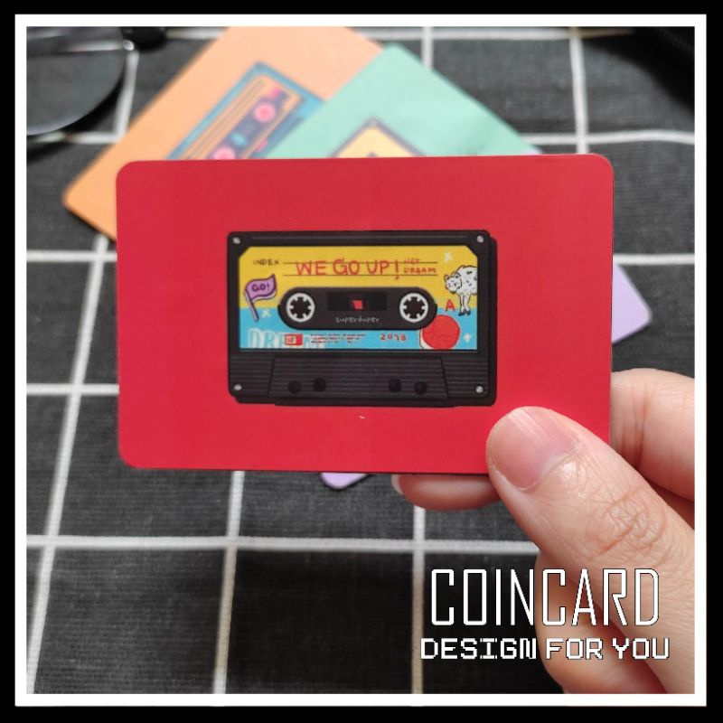&quot; Cassette Tape Card   &quot; ( Sticker / Miếng dán Thẻ ATM , Post card)  | Dán thẻ ATM CoinCard