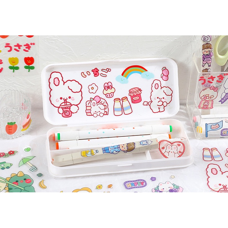 [Hình dán] Set 1 Tấm Hình Dán Dễ Thương Chất Lệu Pet Sticker Nhãn Dán Trang Trí Dễ Thương Phong Cách Hàn Quốc Ins