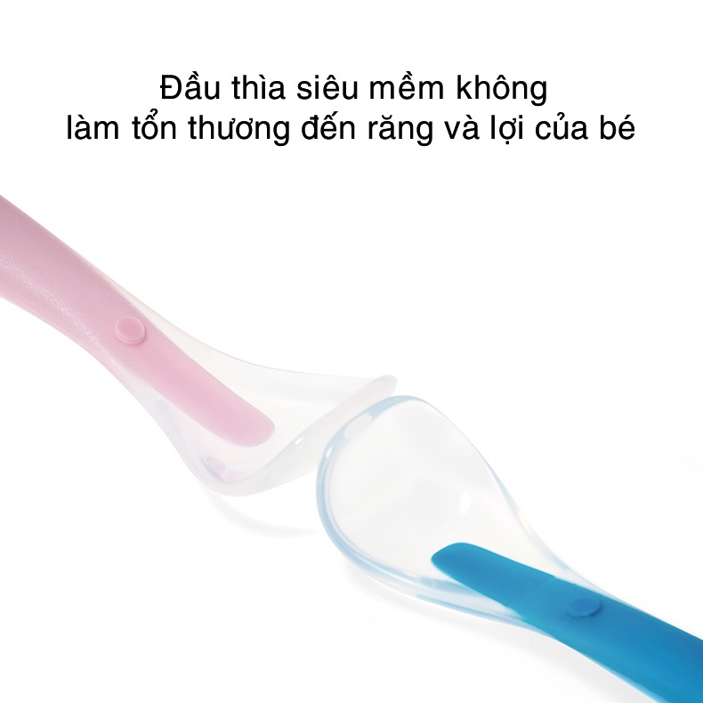 Combo 3 Thìa ăn dặm silicon cao cấp KUB, muỗng ăn dặm có thể thay đổi màu sắc cho bé KUB OFFICIAL