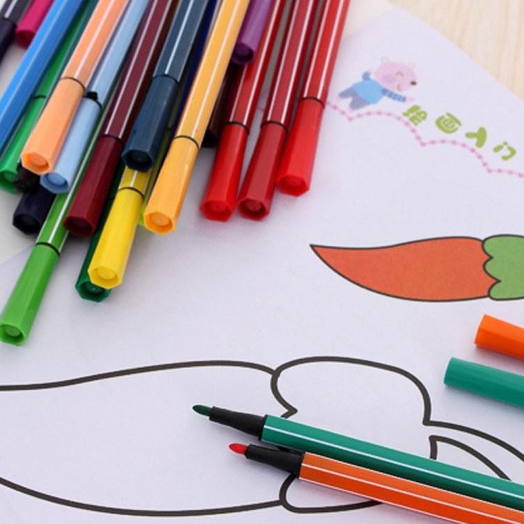 Bút lông tô màu cho bé tập vẽ cự an toàn, bút màu dạ cho bé thỏa sức sáng tạo cực đẹp