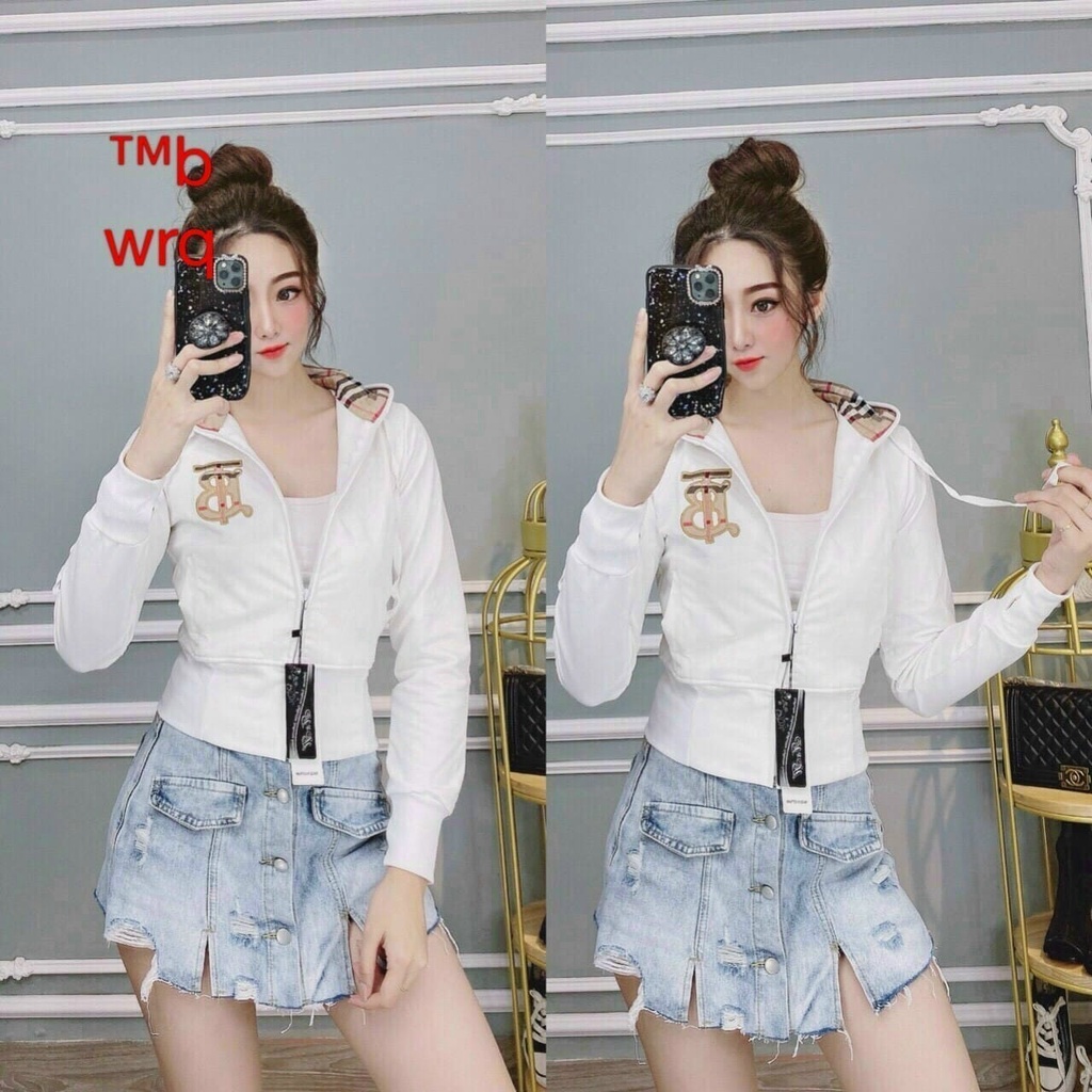 Áo Khoác Nữ Da cá - logo thêu