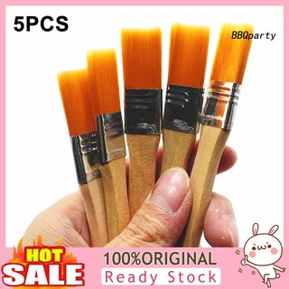Set 5 Cọ Vẽ Cán Gỗ Chuyên Dụng